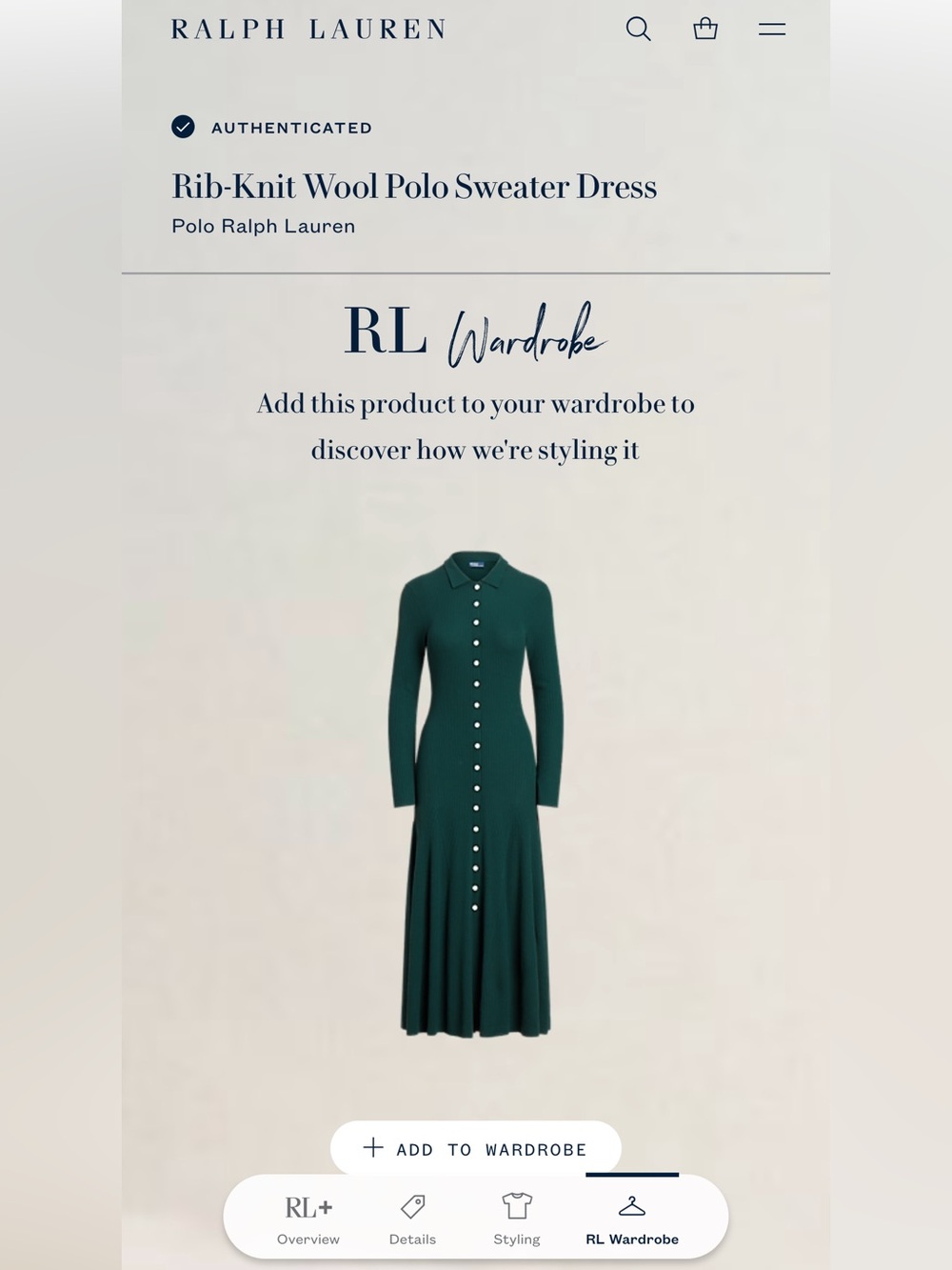 Polo Ralph Lauren Rib-Knit Merino Wool Polo Sweater Dress - Picture 13 of 13